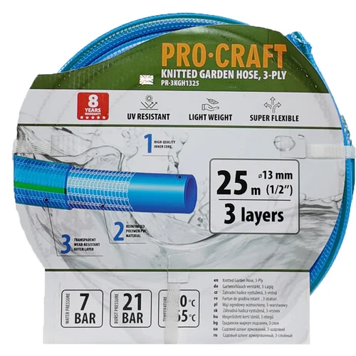 ProCraft PR-3KGH1325 25 m 13 mm mėlyna sodo žarna image 2