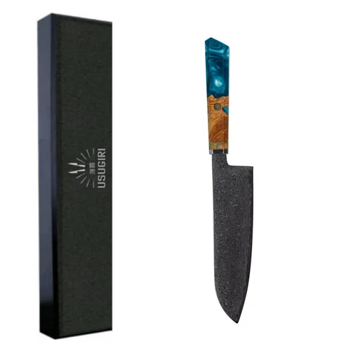 Damasko plienas Usugiri JH-D-015 Santoku peilis, 19 cm image 2