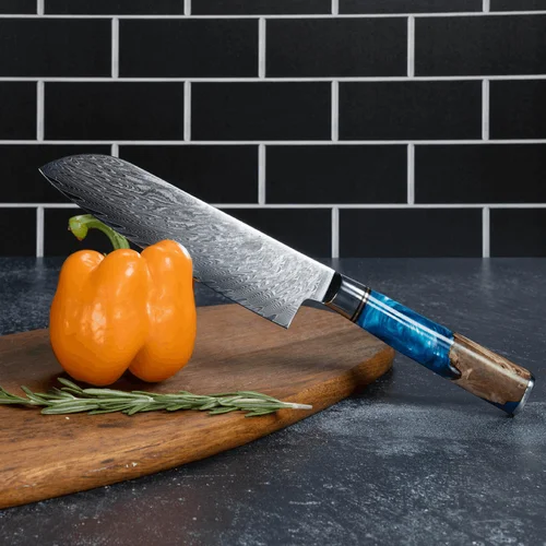 Damasko plienas Usugiri JH-D-015 Santoku peilis, 19 cm image 3