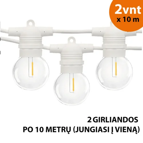 Glow lauko LED girlianda 20 m balta image 1