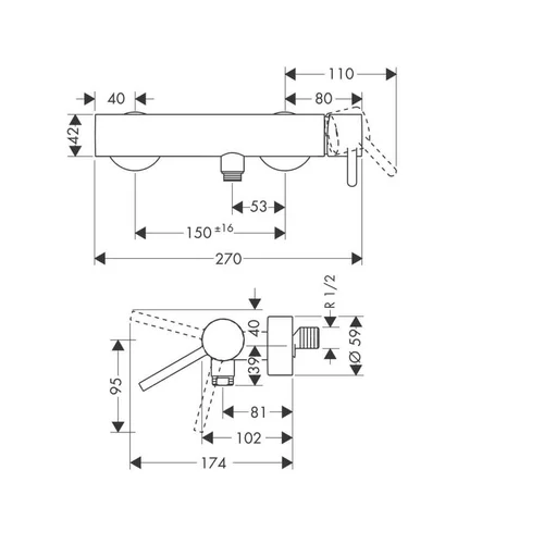 Hansgrohe Axor Starck 10611000 dušo maišytuvas Braižytas nikelis image 2
