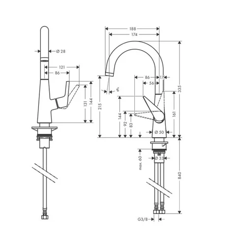 Hansgrohe Talis M51 72814000 virtuvinis maišytuvas Nerūdijančio plieno atspalvio image 2