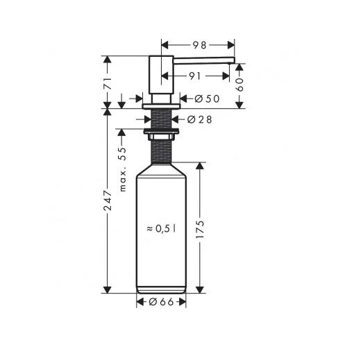Dozatorius Hansgrohe A41 nerūdijančio plieno spalvos image 2