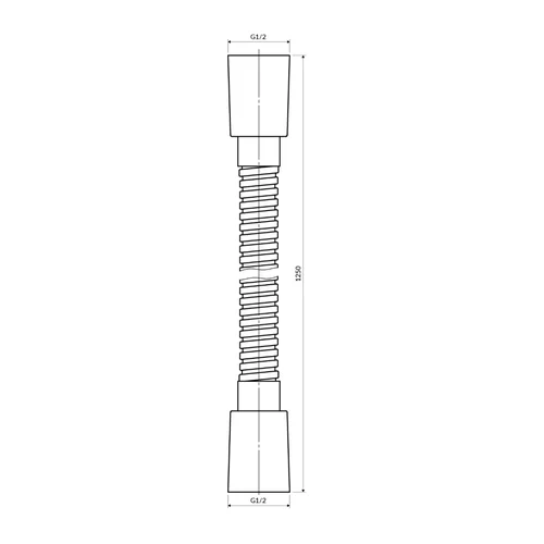 Omnires 022-XBL dušo žarna, 125 cm, matinė juoda image 2