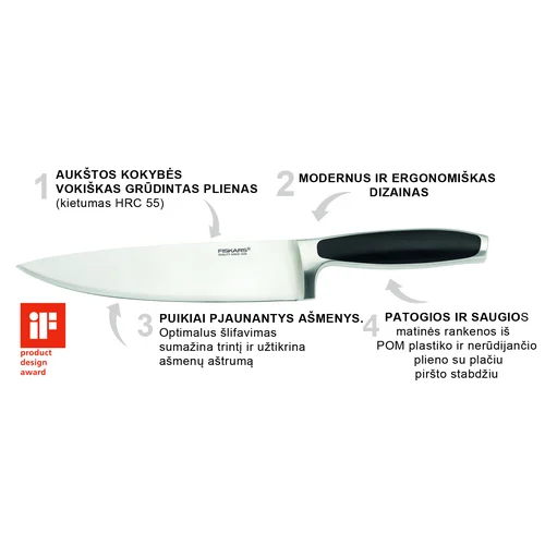 Fiskars Royal 1016468 virėjo peilis image 2