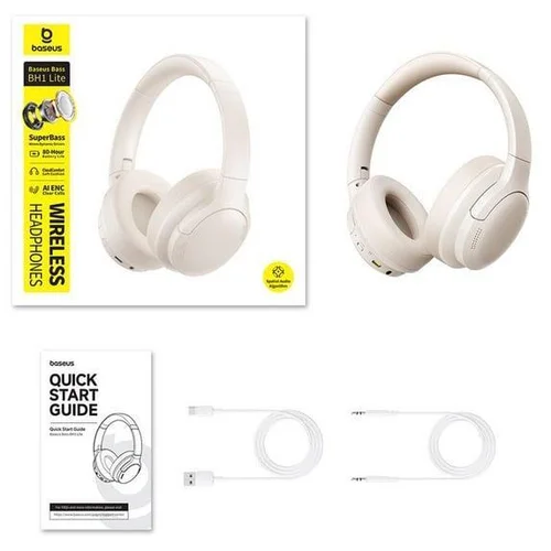 BASEUS BASS BH1 LITE Ausinės Baltos image 3