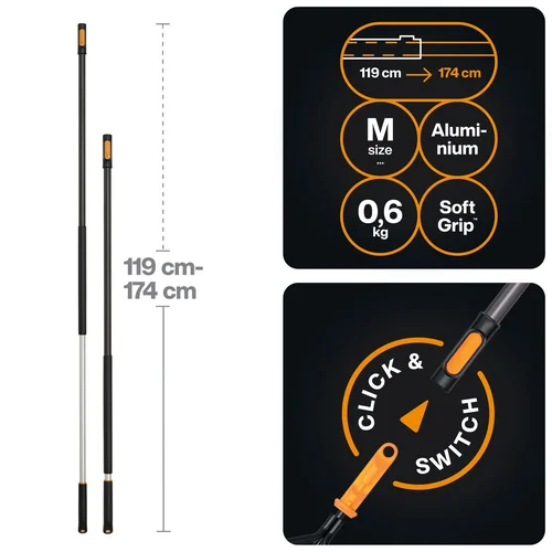 Fiskars OneClick teleskopinis kotas M image 2