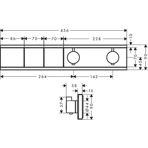 Hansgrohe RainSelect 15380990 Termostatinis maišytuvas image 2