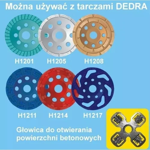 Dedra DED7747 Betono šlifuoklis – frezavimo mašina 1.5 kW, 125-140 mm image 2