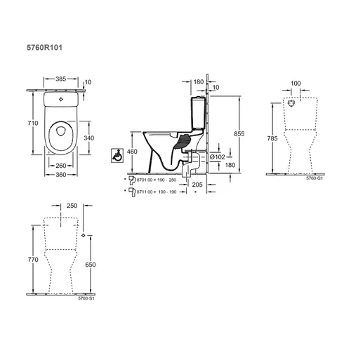 Villeroy & Boch O. Novo 5760R101 Tualeto bakelis 165x385x360 mm image 2
