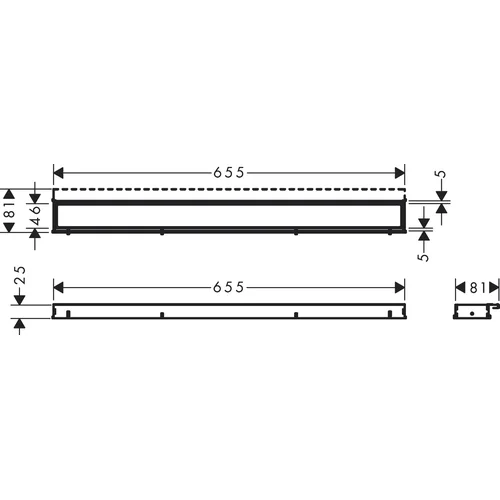 Hansgrohe RainDrain Match 700 dušo latako grotelės 56037800 image 3