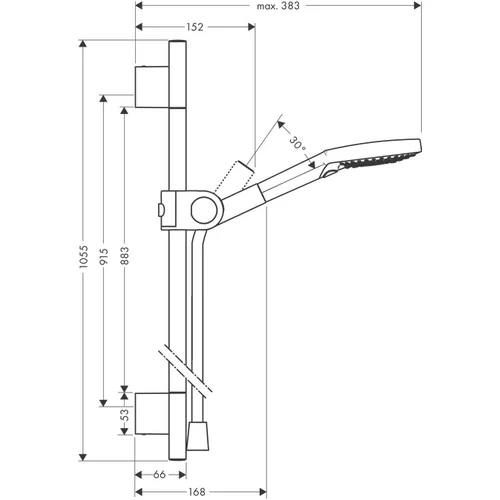 Hansgrohe AXOR Uno 27987000 Dušo komplektas 120 mm image 2