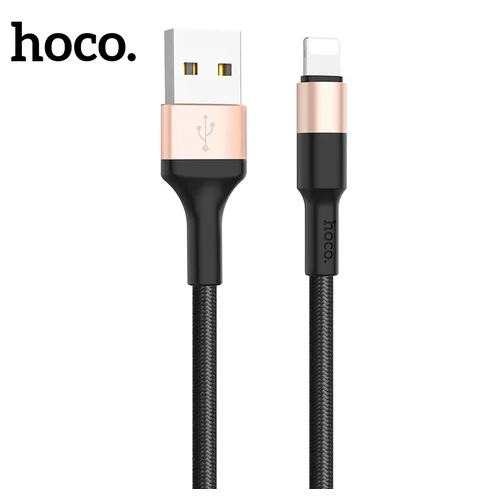Hoco X26 Lightning USB kabelis 1.0 m juodas-auksinis image 2