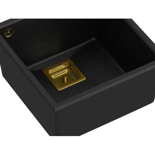 QUADRON DAVID 40 HQD4242U7-G1 plautuvė 420x420x225 Anglies juoda ir aukso image 2
