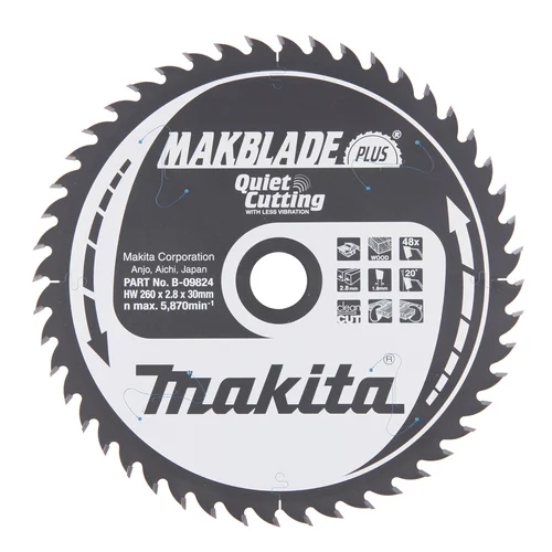 Makita B-09824 MAKBLADE PLUS 260x2.8x30 mm, 20° image 2