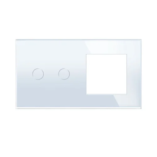 Feelspot FSSR22+1W Dvipolis sensorinis dangtelis su vienviečiu rėmeliu, Baltas image 1
