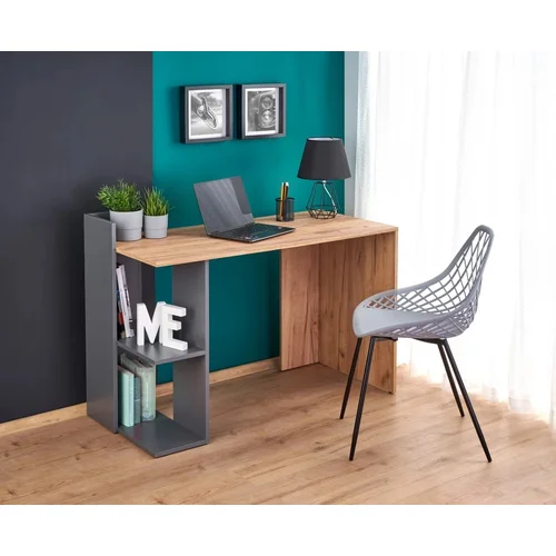 HALMAR Fino Table stalas, 1200x568x843 mm, Pilkas/Ąžuolo image 3