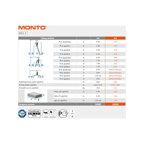 Krause Monto MultiMatic sulankstomos kopėčios 4 x 4 (120694) image 2