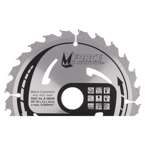 Makita B-08056 M-FORCE 190x2x30 mm T24 T.C.T. pjovimo diskas image 1