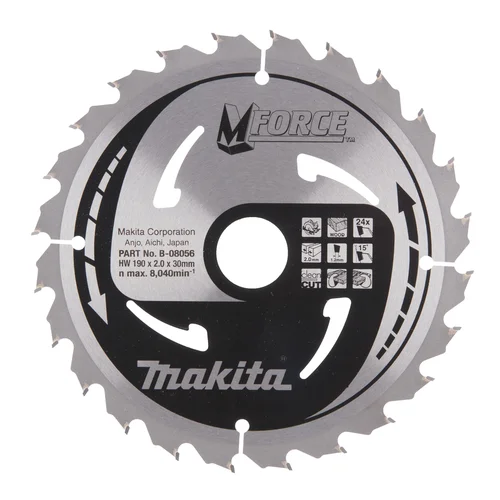 Makita B-08056 M-FORCE 190x2x30 mm T24 T.C.T. pjovimo diskas image 2