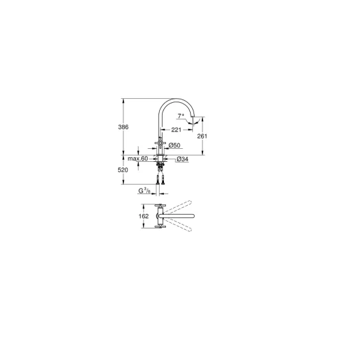 Grohe Atrio 30609000 Praustuvo maišytuvas Chromo image 2