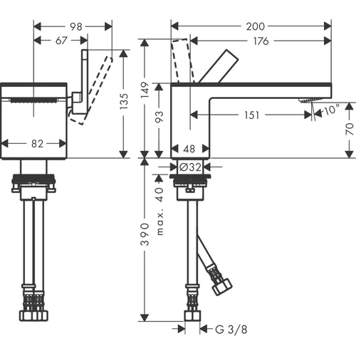 Hansgrohe AXOR MyEdition 47010000 Praustuvo maišytuvas Chromo image 2