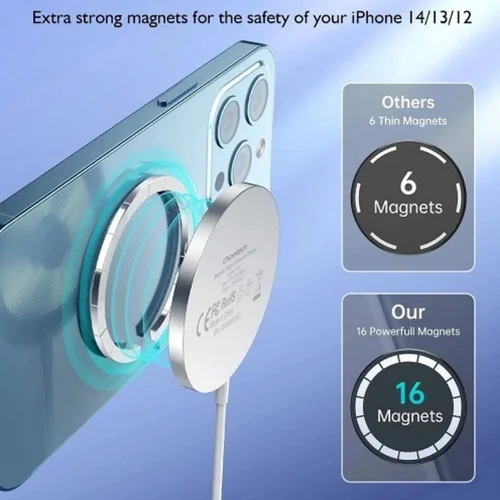 Choetech T518-F MagSafe 15W Baltas image 2