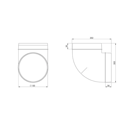 EUROPLAST AL150-90 Ventiliacijos alkūnė, 150 mm, 90° image 2