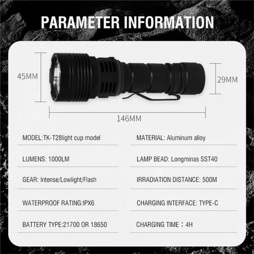 BORUiT YHX-0017 Didelės Galios 4000 lm IpX6 image 3