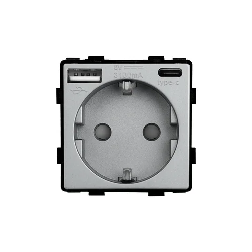 Feelspot FSKL1USB1CG Kištukinis lizdas su USB-C (Pilka) image 1