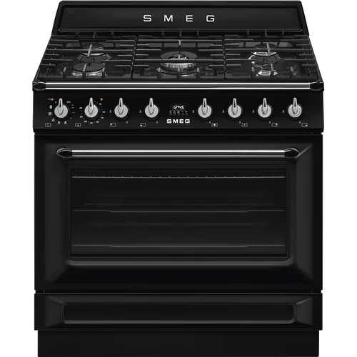 Smeg TR90GPBL Dujinė viryklė su elektrine orkaitė, 90x60 cm, Juoda image 1