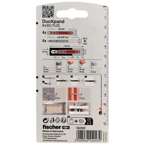 Fischer DuoXpand kaištis su varžtu 8x80 FUS image 3