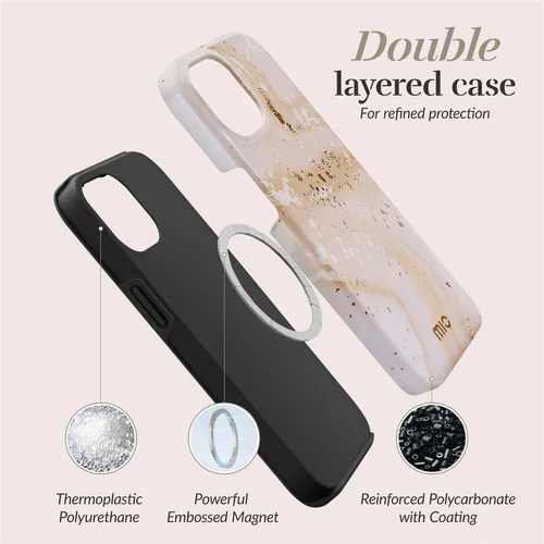 MIO Gold Marble MagSafe Suderinamas su iPhone 16 image 2