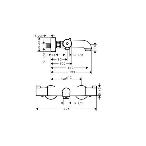 Hansgrohe Ecostat 1001 CL vonios termostatinis maišytuvas 13201000 image 3