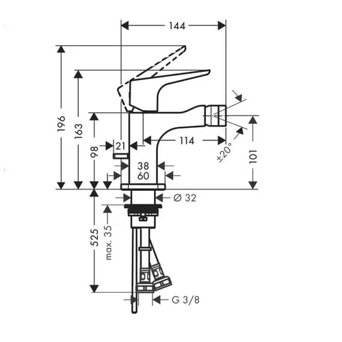Hansgrohe Axor Citterio E 36121000 bidė maišytuvas - Braižytas nikelis image 3