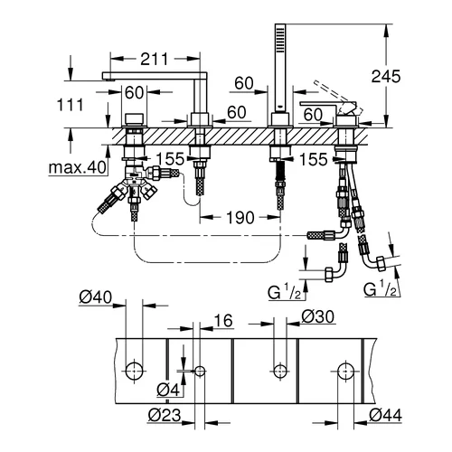 GROHE Plus 29307003 vonios/dušo komplektas Chromo image 2