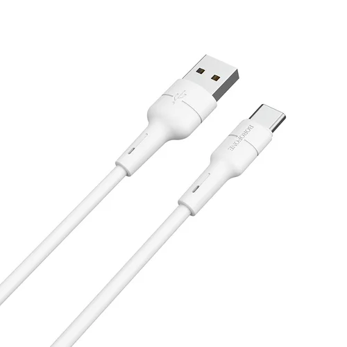 Borofone BX30 Type-C USB kabelis 1.0m silikoninis baltas image 1