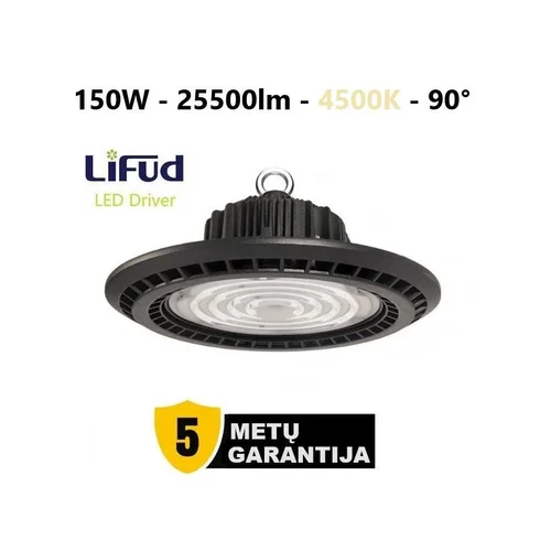 150W LED High bay 25500lm 4500K IP67 5 metai garantija image 1