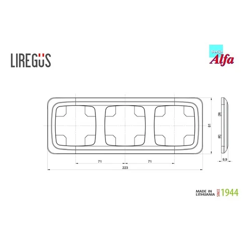 Trivietis rėmelis LIREGUS ALFA, smėlio spalvos image 2