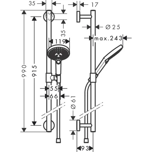 Hansgrohe Raindance Select S 26323000 Dušo komplektas image 3