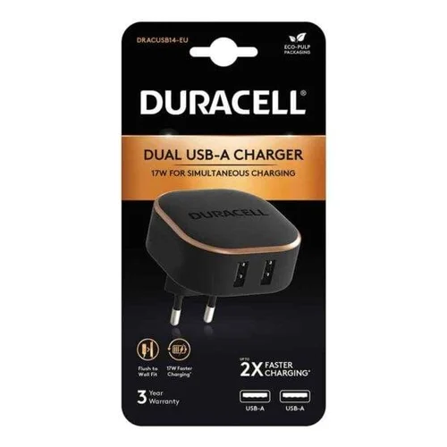 Duracell DRACUSB14-EU, Buitinis įkroviklis, 2 x USB, 17 W image 2