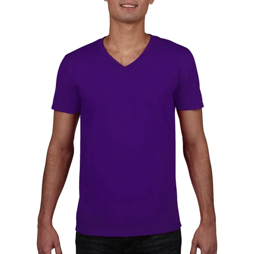 Gildan 64V00 Vyriški marškinėliai su V formos iškirpte, L, Purple image 3