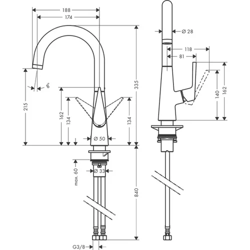 Hansgrohe Talis M51 72814000 Chromo image 2