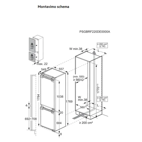 AEG NSC5S181EF 5000 ColdSense įmontuojamas šaldytuvas image 3