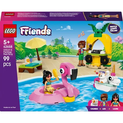 Konstruktorius LEGO® Friends Unicorn & Flamingo Pool Party image 1