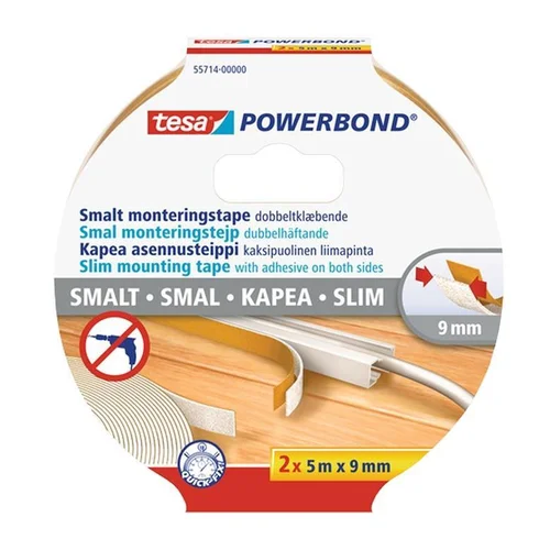Tesa dvipusė lipnioji juostelė 2x5 m 9 mm Balta image 1