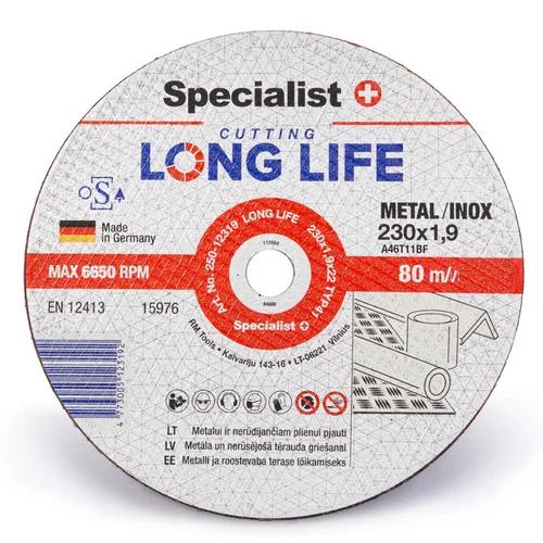 Metalo pjovimo diskas SPECIALIST+ Long Life, 230x1,9x22mm image 1