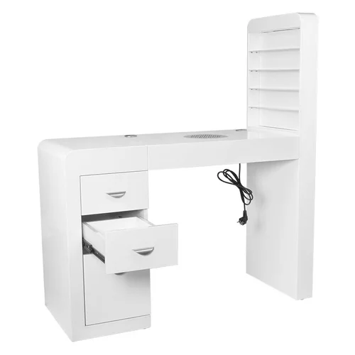 Activeshop MOD 310-D baltas manikiūro stalas su dešine lentyna image 3
