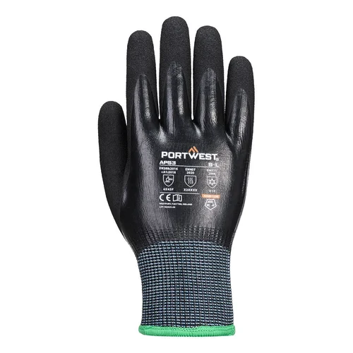 PORTWEST AP53 pirštinės nuo įpjovimo XXL, Juoda image 2