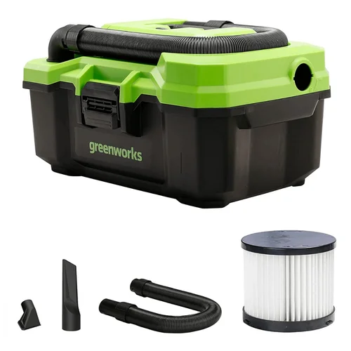 GreenWorks G24WDV 24V Akumuliatorinis dulkių siurblys sausam/šlapiam valymui image 1